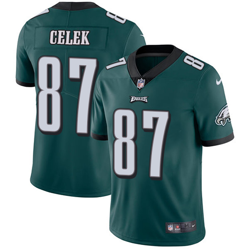 Nike Eagles #87 Brent Celek Midnight Green Team Color Youth Stitched NFL Vapor Untouchable Limited Jersey